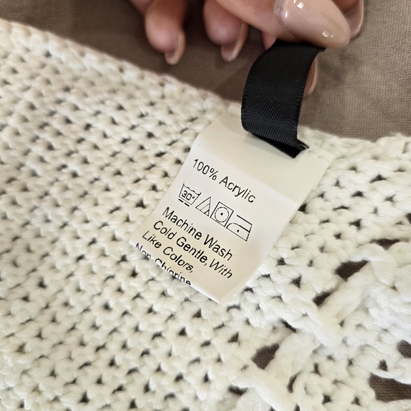 Shein White Swimwear Cover Up Tunic Sundress Frindge Knitted Size Small - Picture 9 of 9